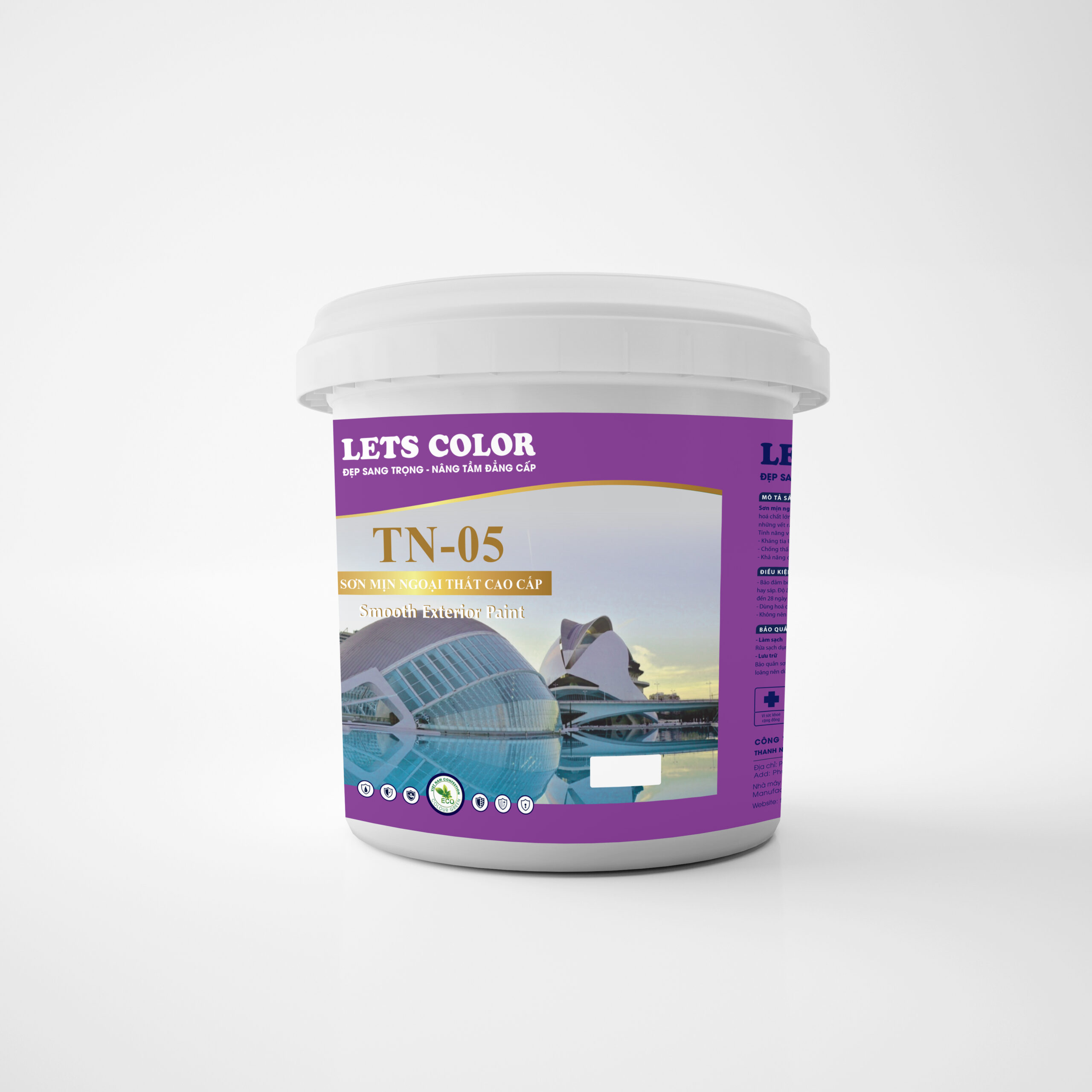 Sơn mịn ngoại thất cao cấp Lets Color TN-05 Sơn mịn ngoại thất cao cấp Lets Color TN-05