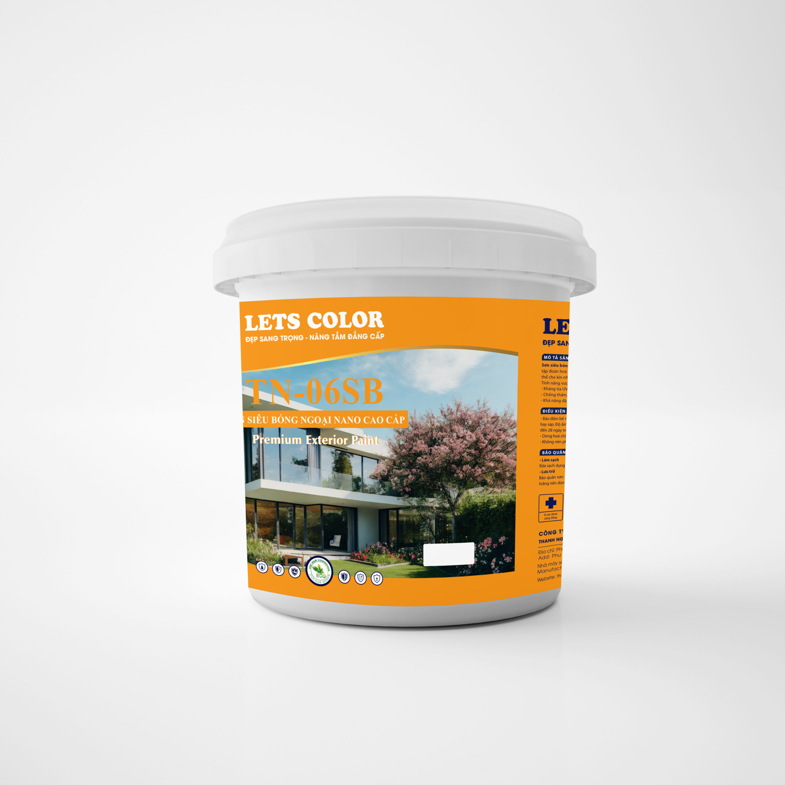 Sơn siêu bóng ngoại nano cao cấp Lets Color TN-06SB Sơn siêu bóng ngoại nano cao cấp Lets Color TN-06SB