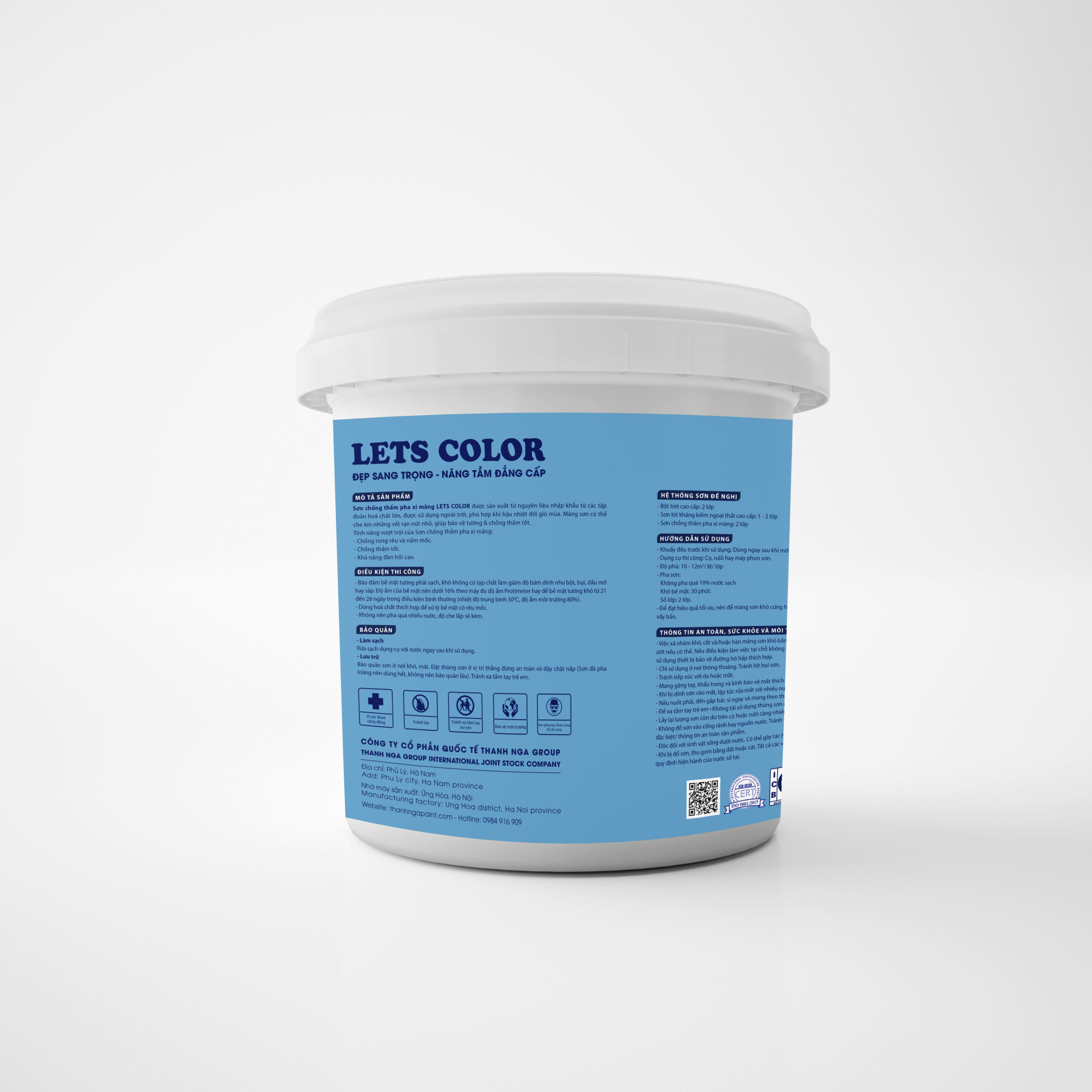 Sơn chống thấm pha xi măng TN-09 Lets Color Paint Sơn chống thấm pha xi măng TN-09 Lets Color Paint