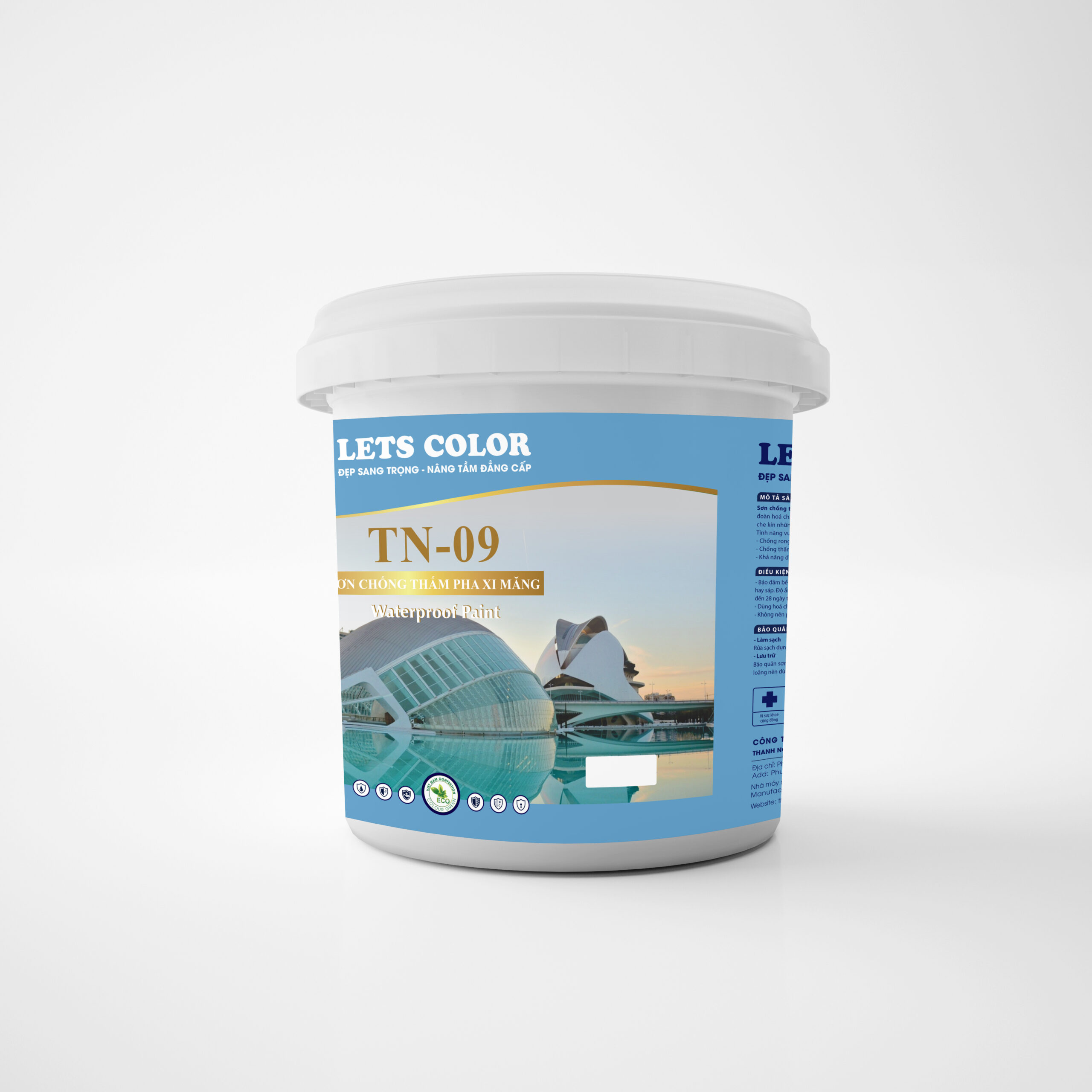 Sơn chống thấm pha xi măng TN-09 Lets Color Paint Sơn chống thấm pha xi măng TN-09 Lets Color Paint