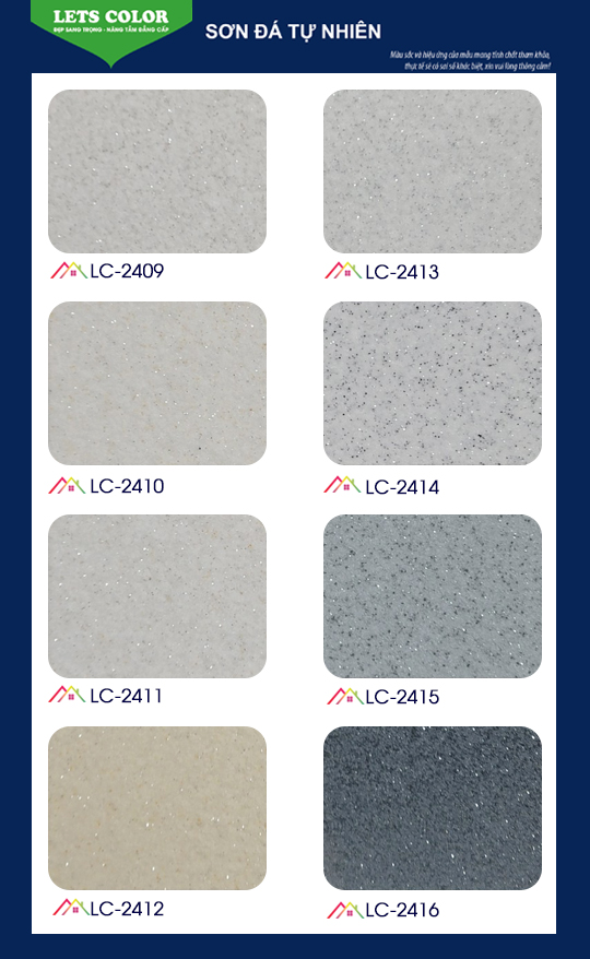 Bảng màu sơn đá tự nhiên Lets Color