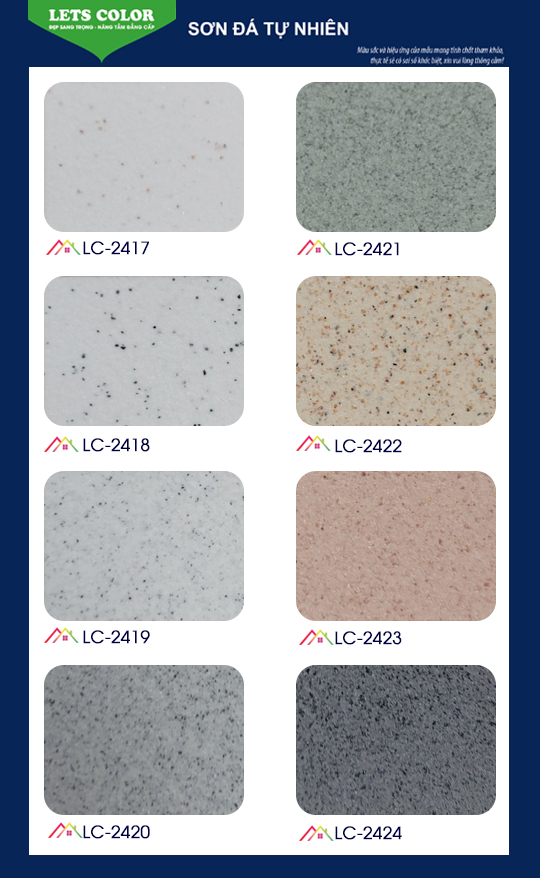 Bảng màu sơn đá tự nhiên Lets Color