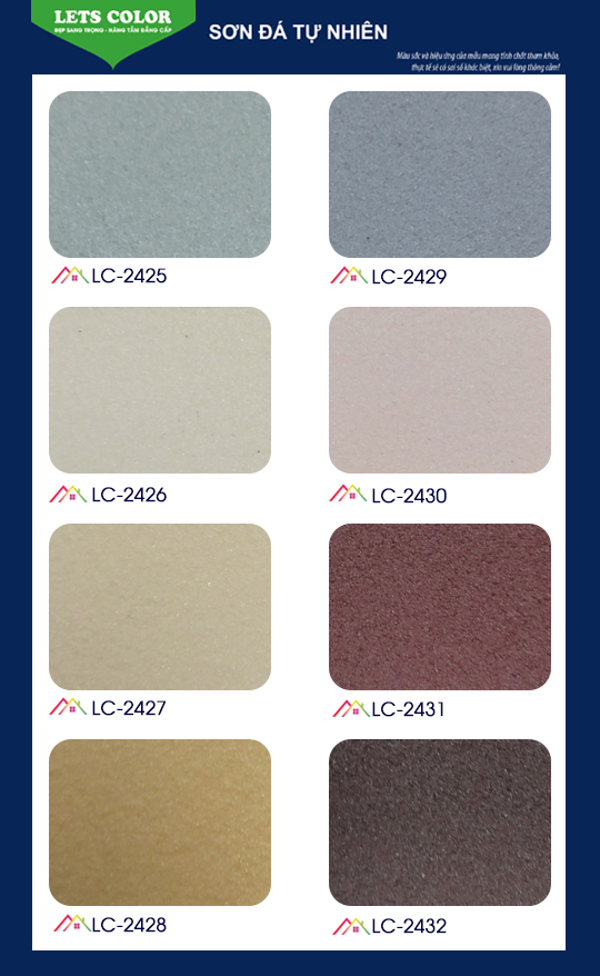 Bảng màu sơn đá tự nhiên Lets Color