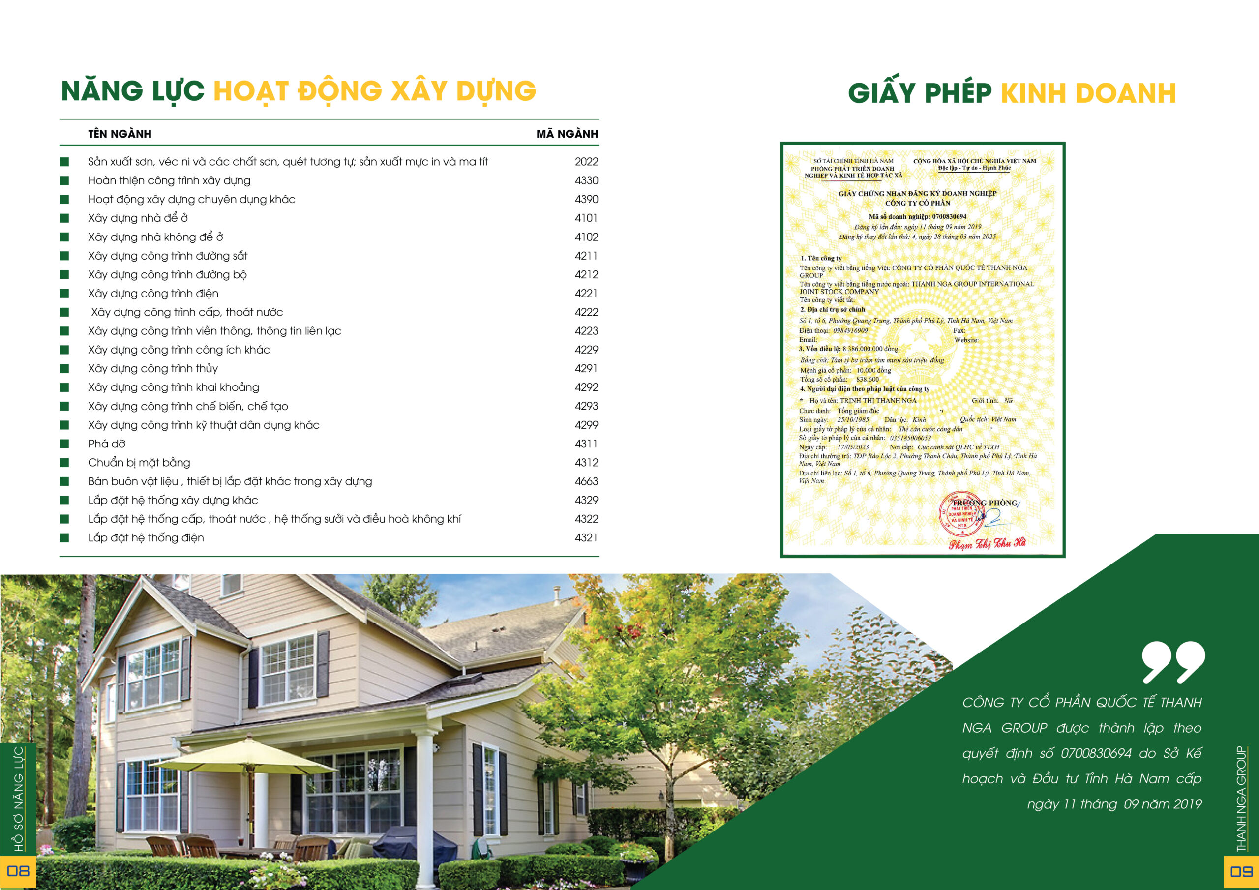 Hồ sơ năng lực Thanh Nga Paint